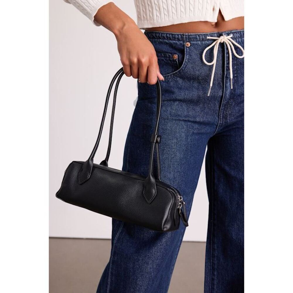 NWT Lulus Sloane Black East-west Shoulder Bag